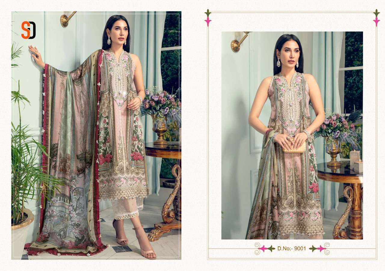shraddha designer vintage vol 9 series 9001-9004 lawn cotton suit 