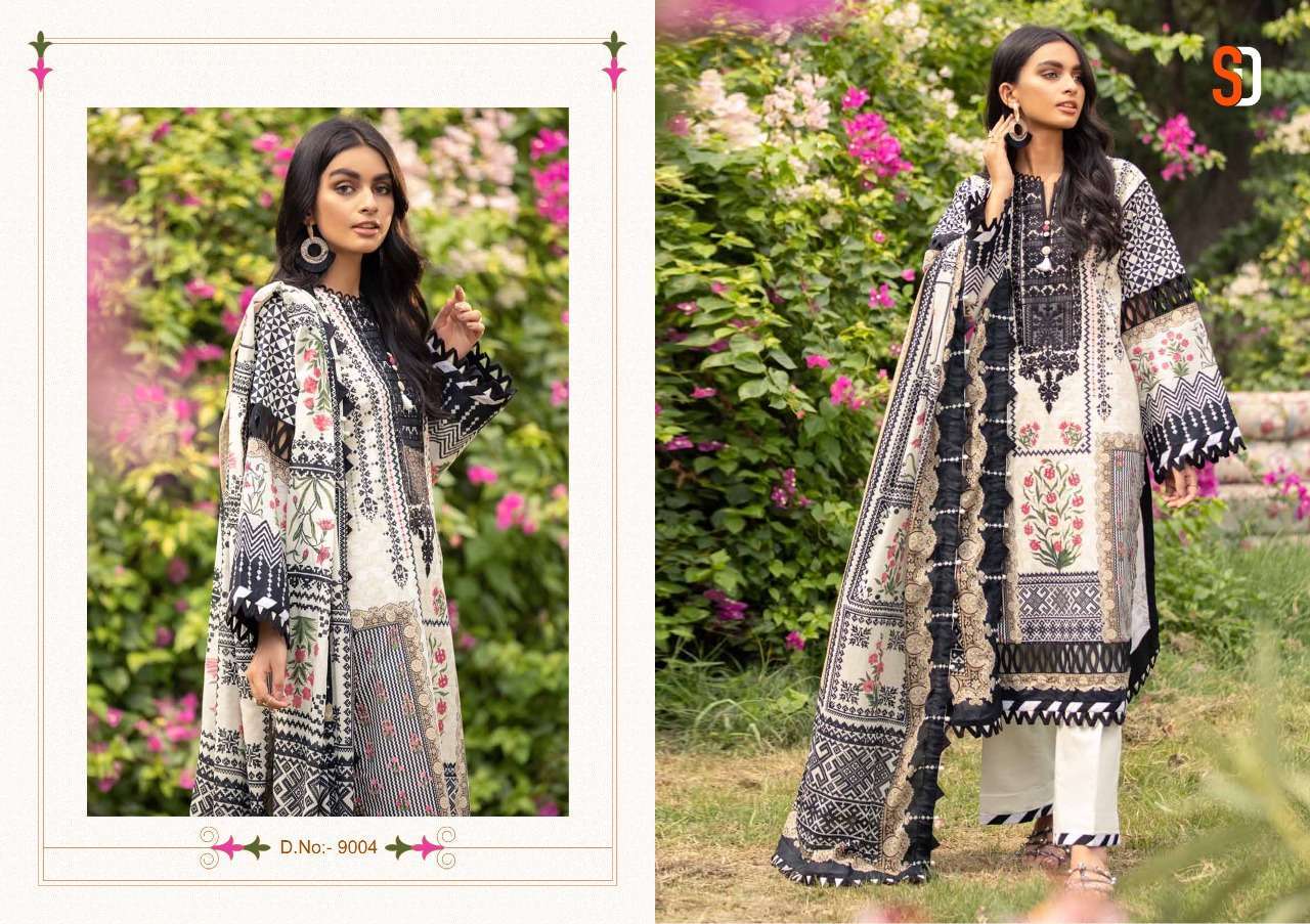 shraddha designer vintage vol 9 series 9001-9004 lawn cotton suit 