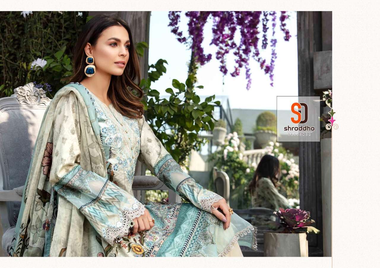 shraddha designer vintage vol 9 series 9001-9004 lawn cotton suit 