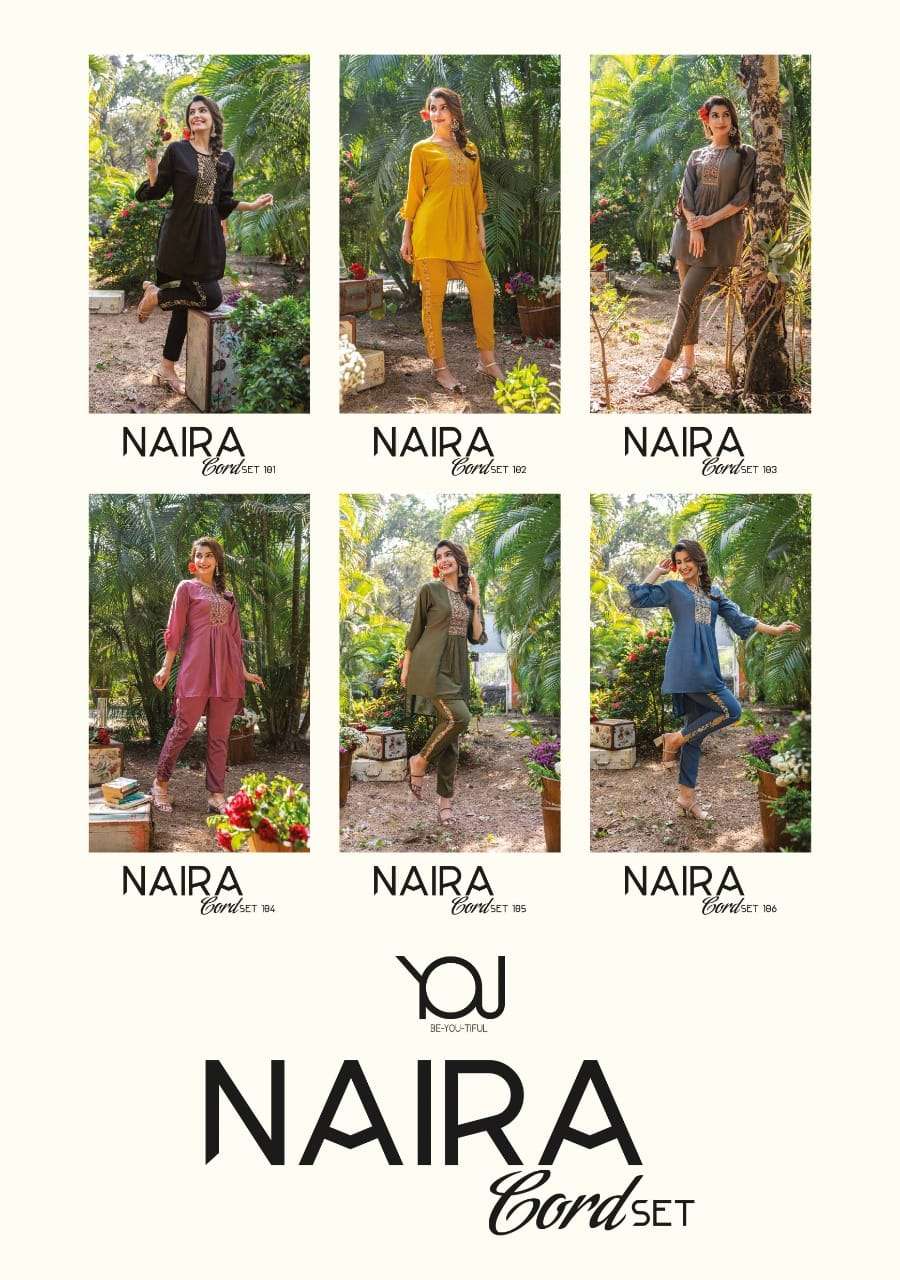 wanna naira cord set series 101-106 heavy chinon silk kurti pant 