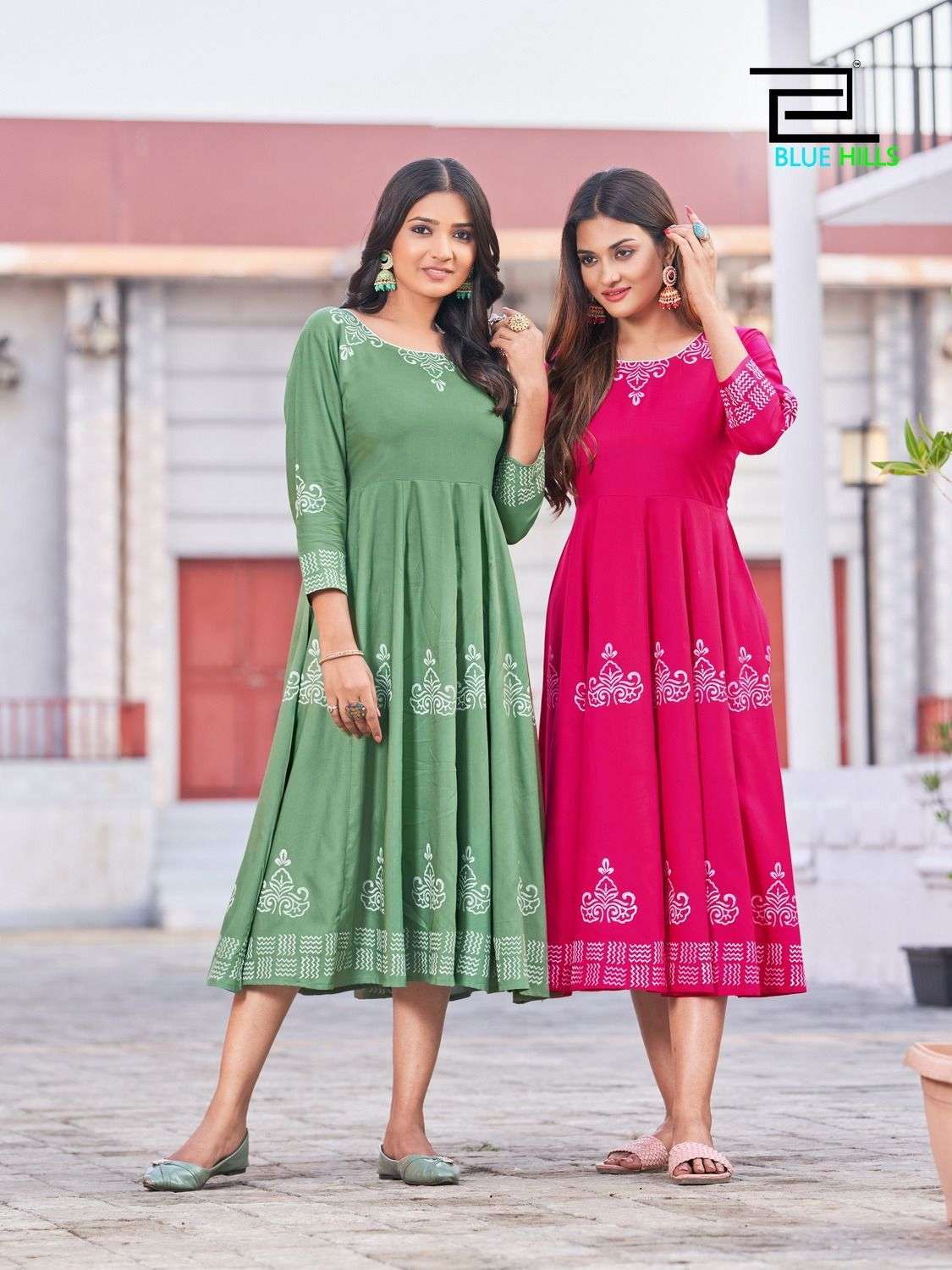 blue hills rang colors vol 1 series 1001-1008 14 kg rayon kurti 
