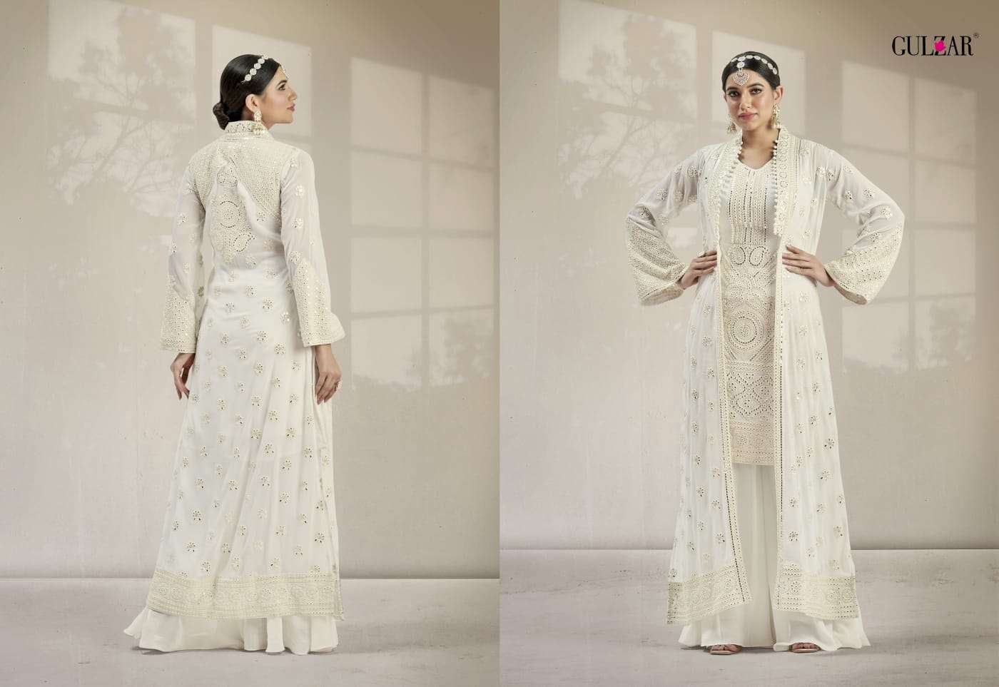 gulzaar series 2001 real georgette mirror work kurti