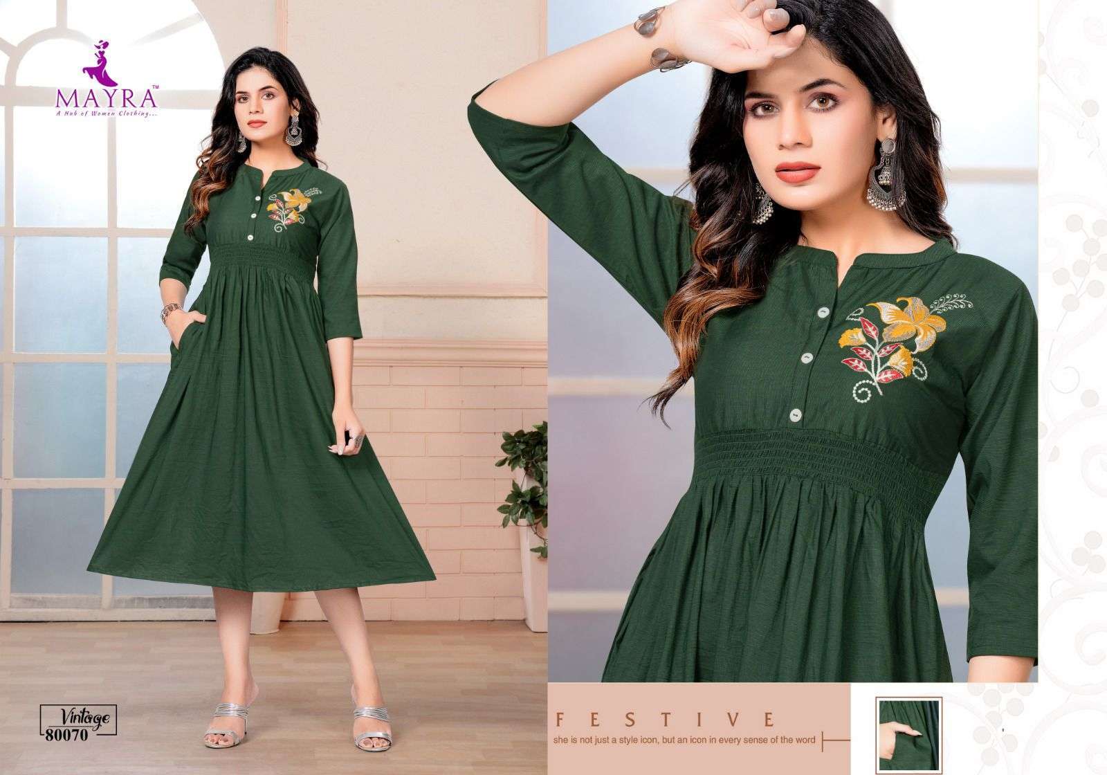 mayra vintage series 80061-80068 fancy bombay viscose kurti 