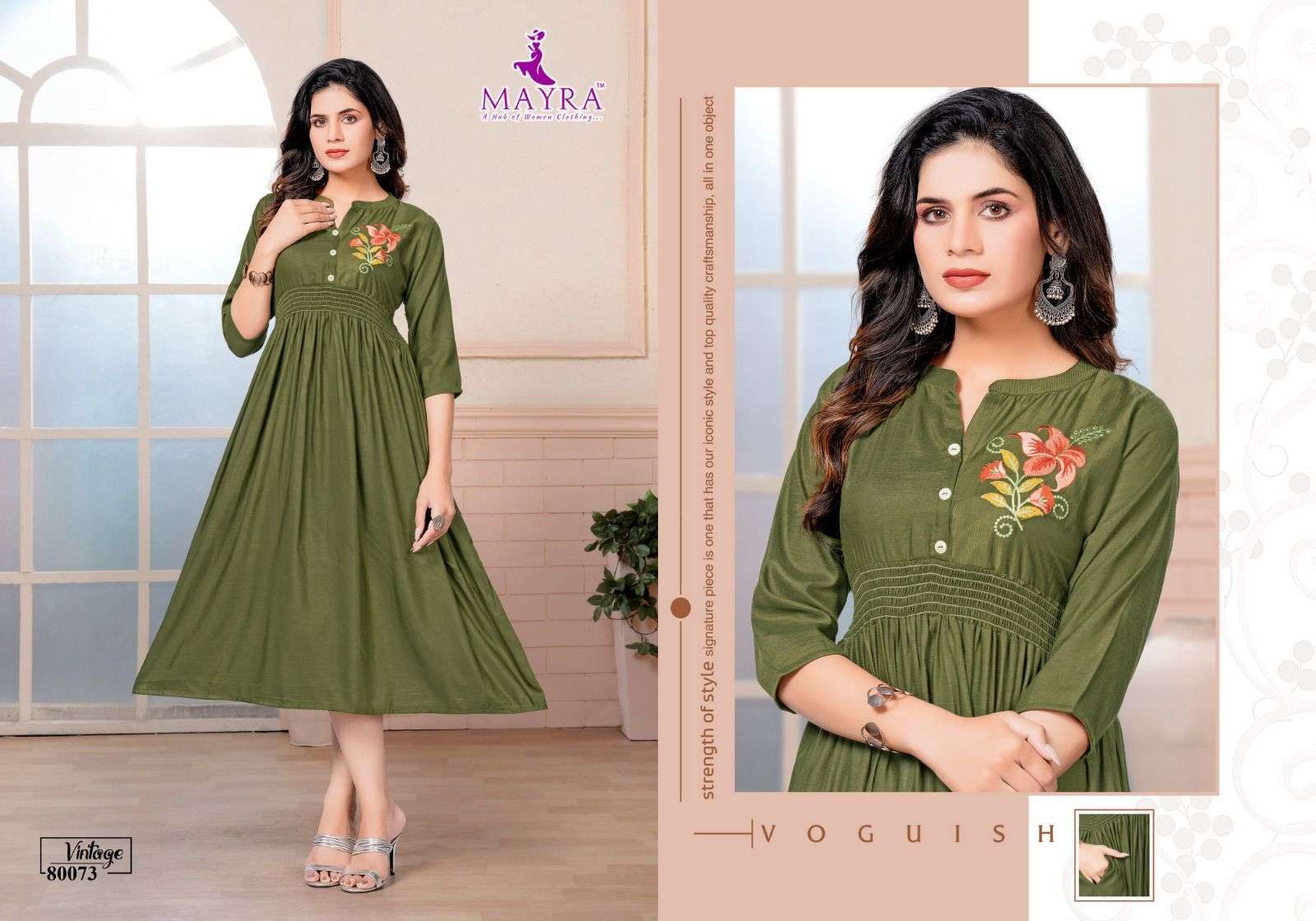mayra vintage series 80061-80068 fancy bombay viscose kurti 