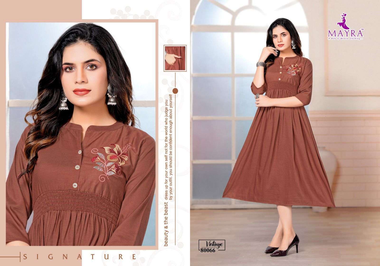 mayra vintage series 80061-80068 fancy bombay viscose kurti 