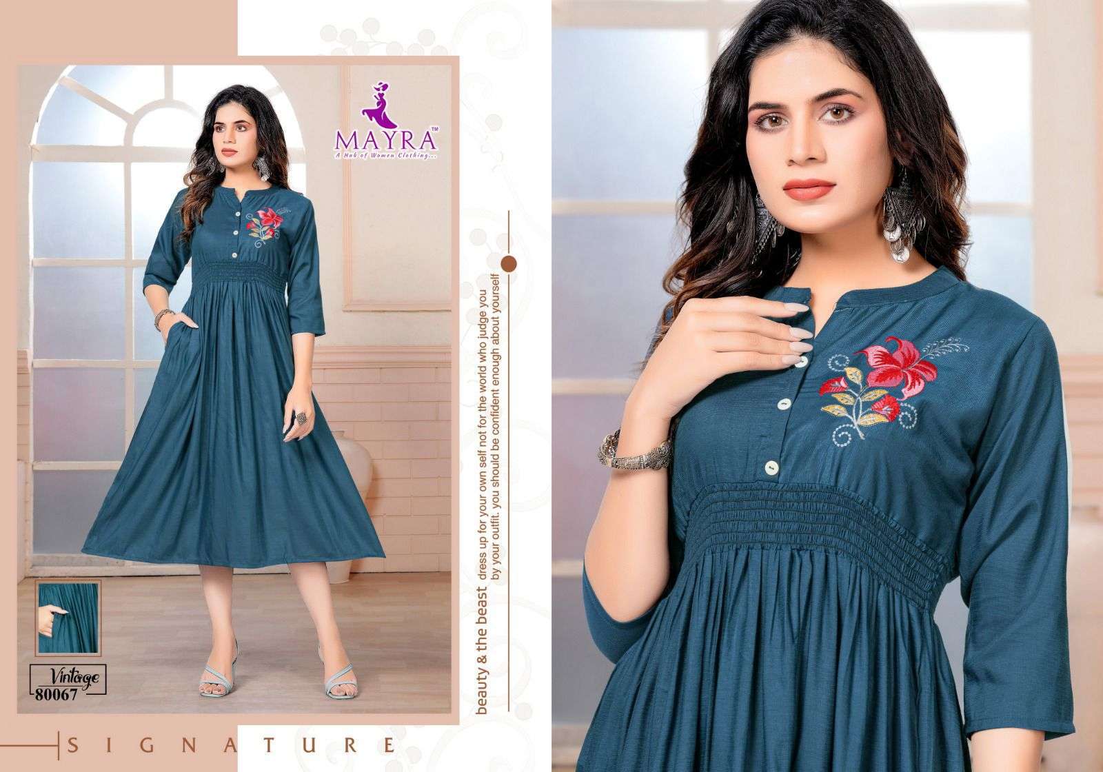 mayra vintage series 80061-80068 fancy bombay viscose kurti 