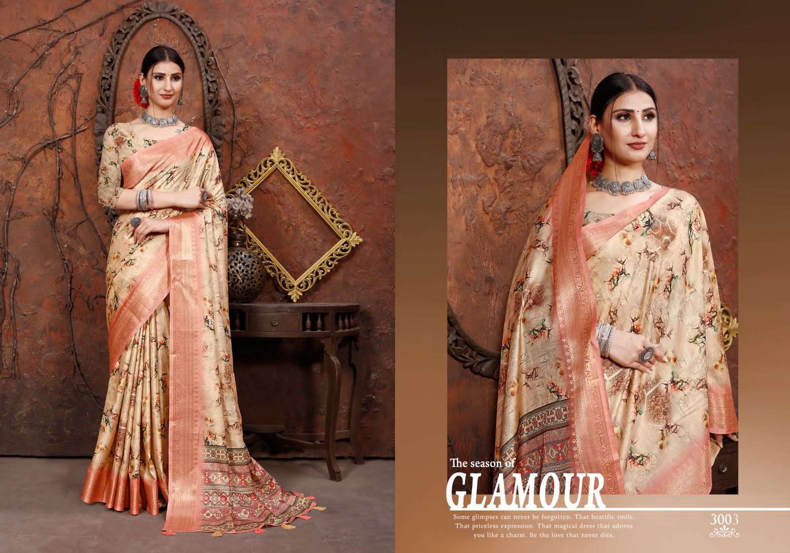 mintorsi heritage digital vol 3 series 3001-3006  Tusser Silk saree