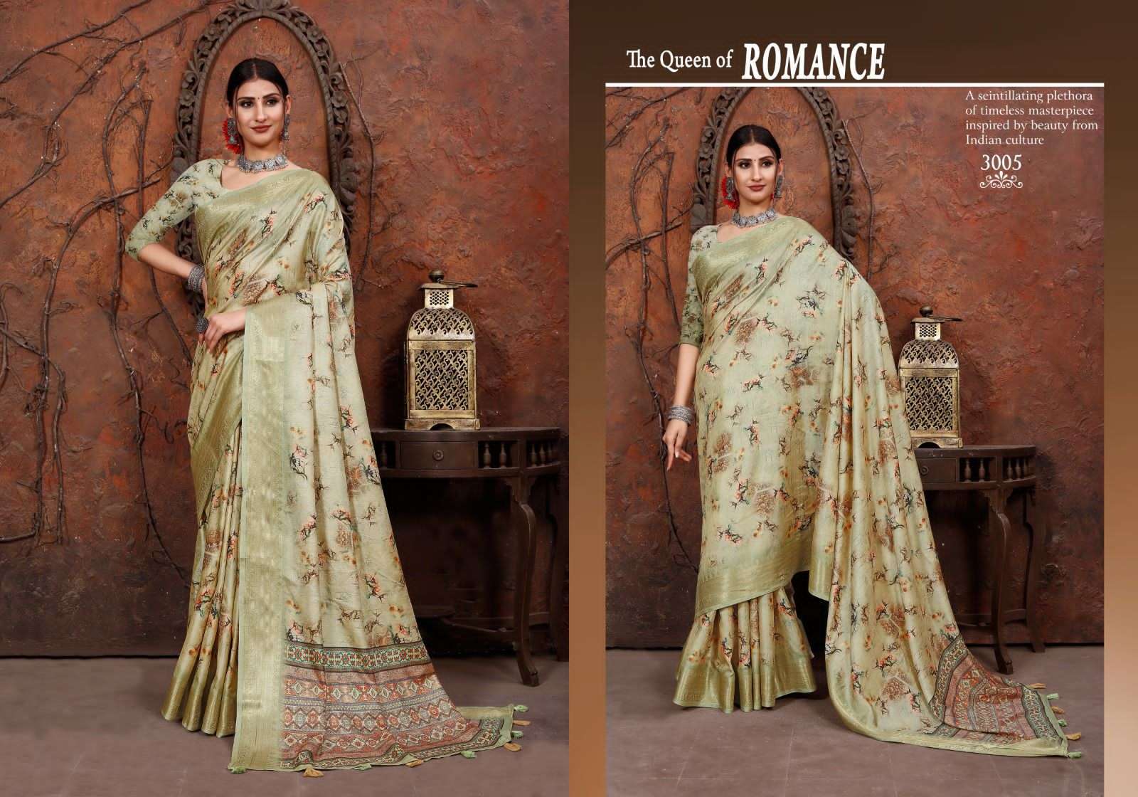 mintorsi heritage digital vol 3 series 3001-3006  Tusser Silk saree