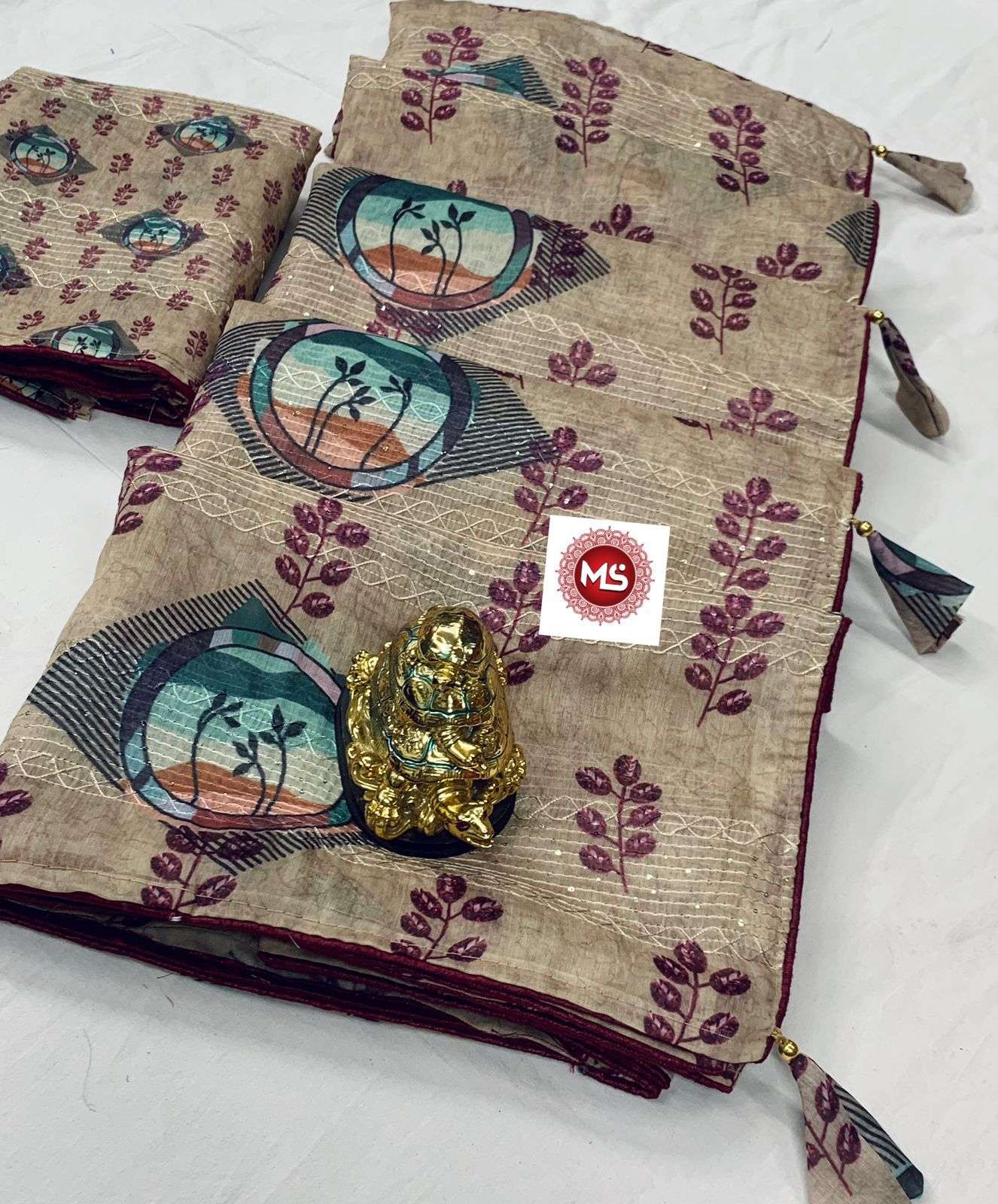 ms brand Resham plus sequins Croched  work in all over saree