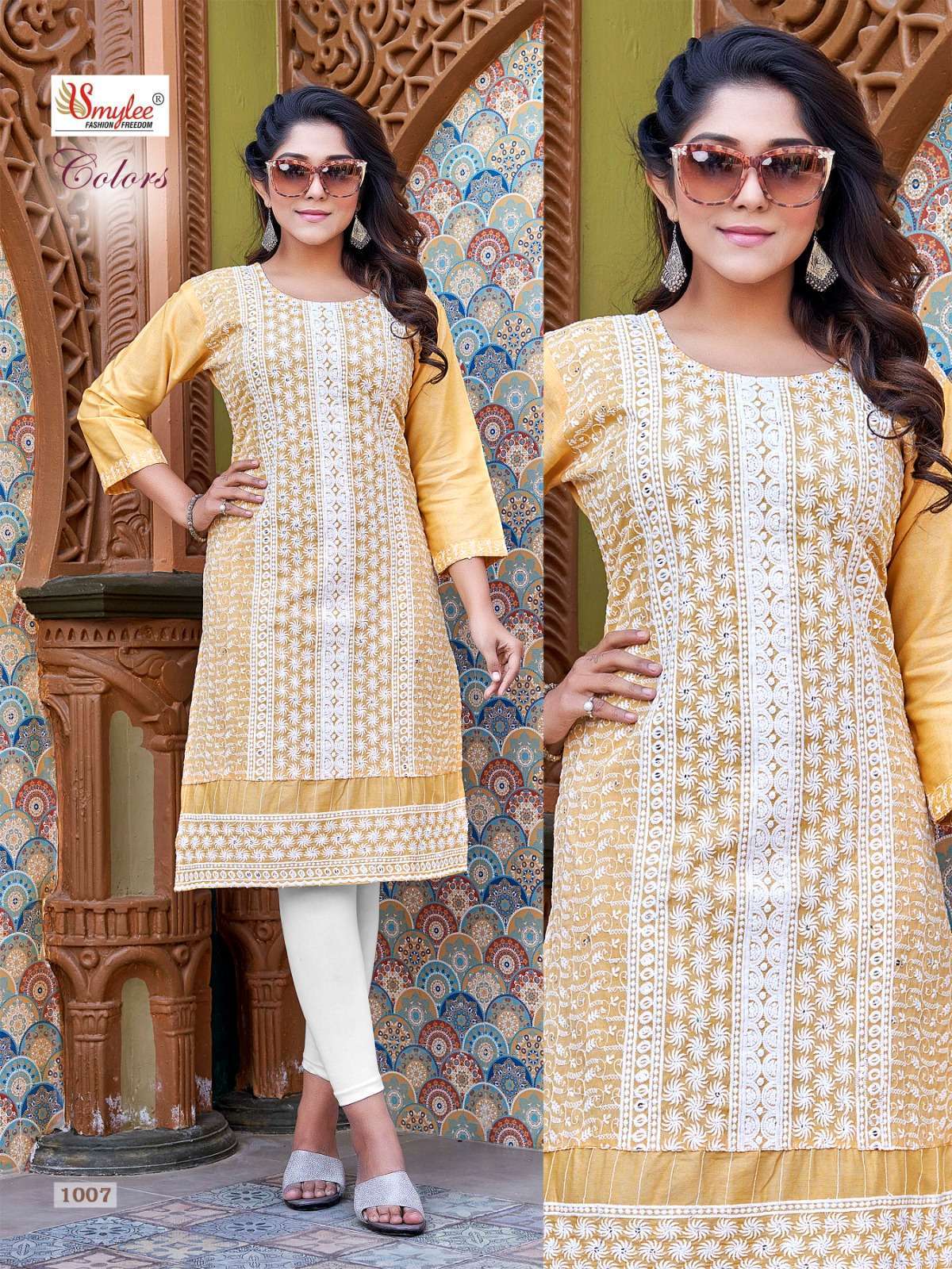 rung colors series 1001-1008 heavy chiken rayon kurti 