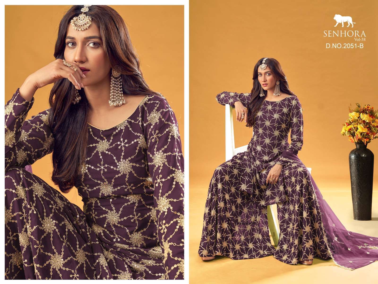 senhora dresses senhora vol 38 series 2051 pure faux georgette suit 