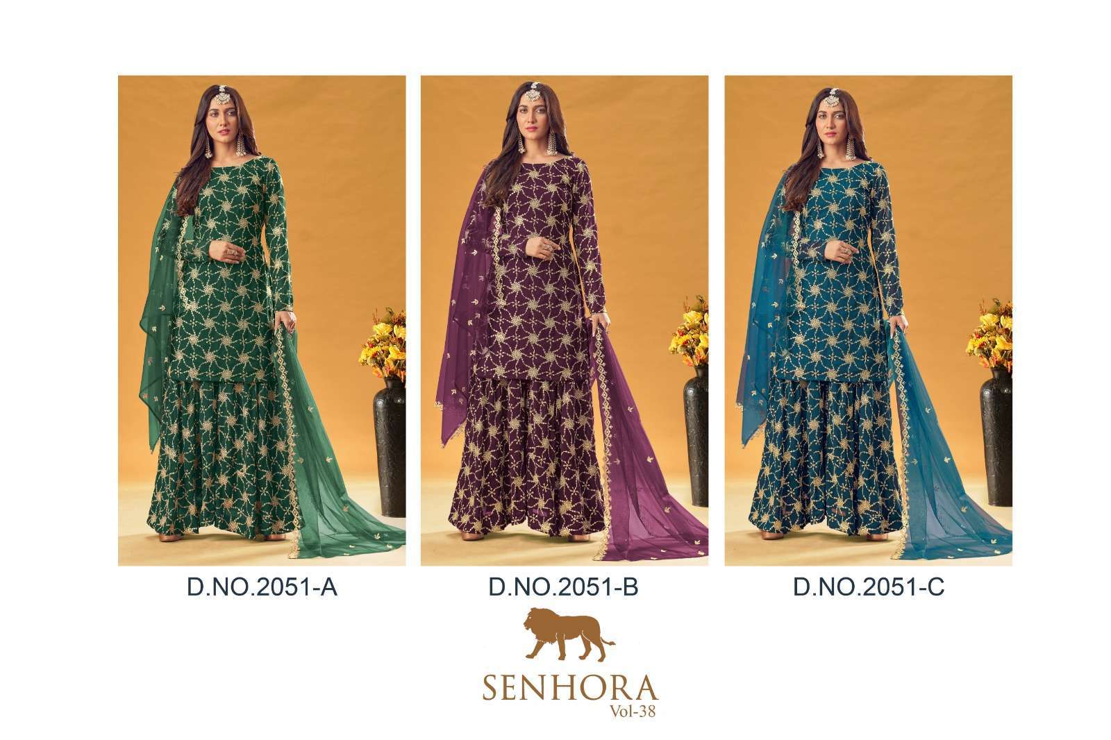 senhora dresses senhora vol 38 series 2051 pure faux georgette suit 