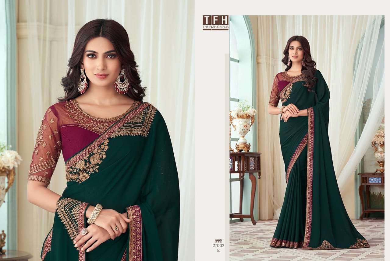 tfh silver screen hit design 27002 color designer milano silk saree 