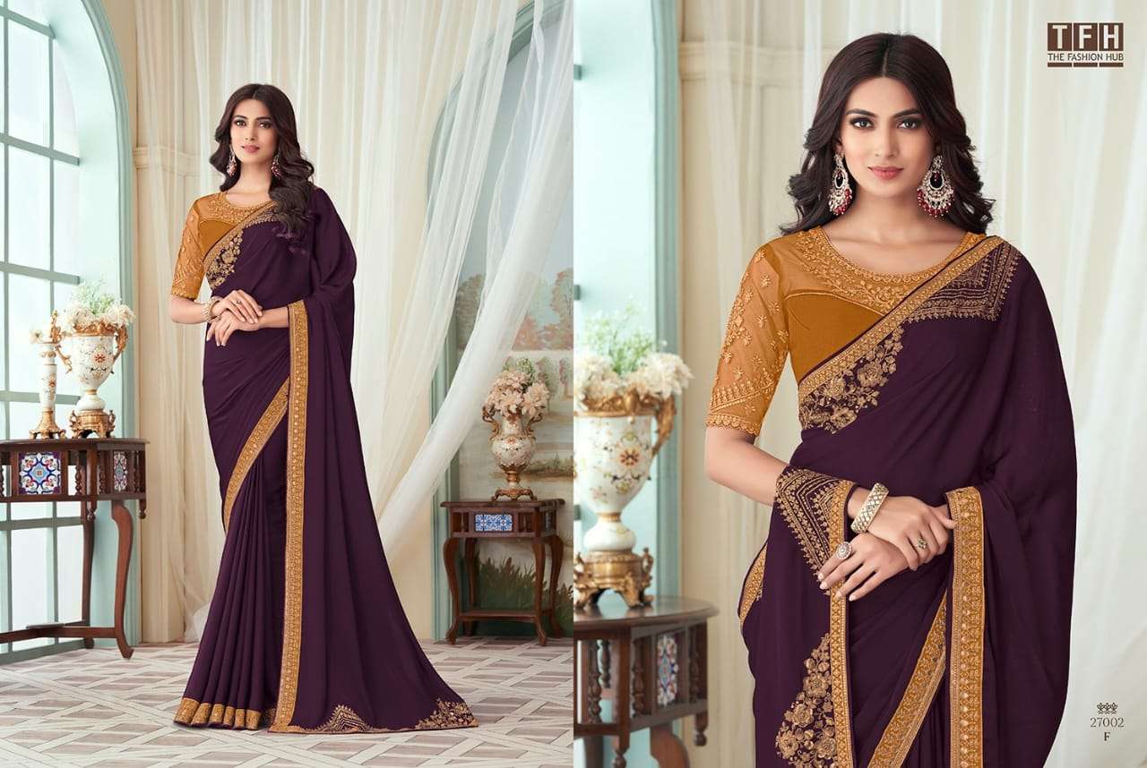 tfh silver screen hit design 27002 color designer milano silk saree 