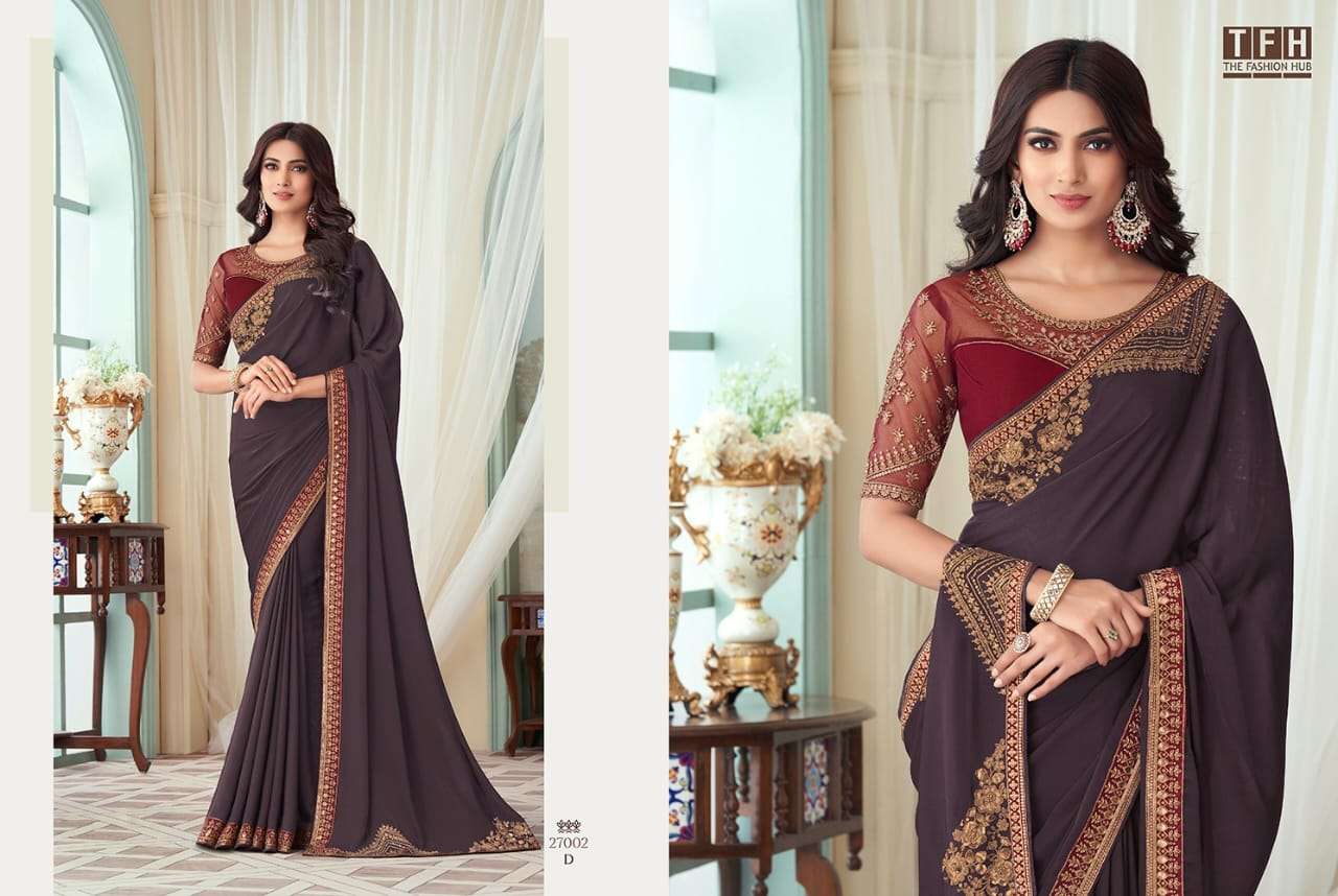 tfh silver screen hit design 27002 color designer milano silk saree 