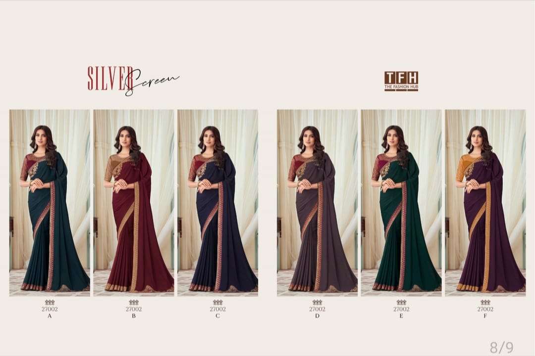 tfh silver screen hit design 27002 color designer milano silk saree 