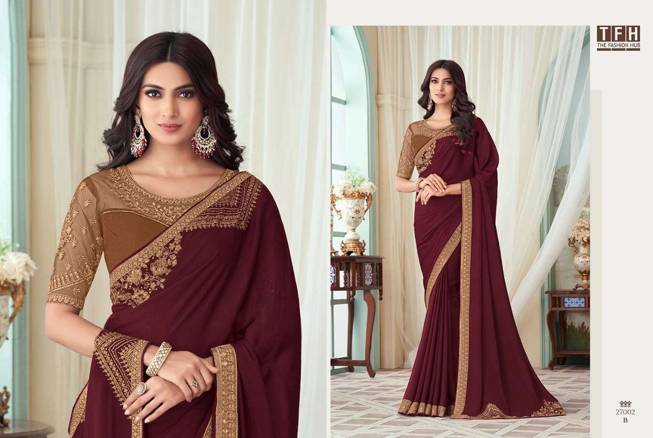 tfh silver screen hit design 27002 color designer milano silk saree 