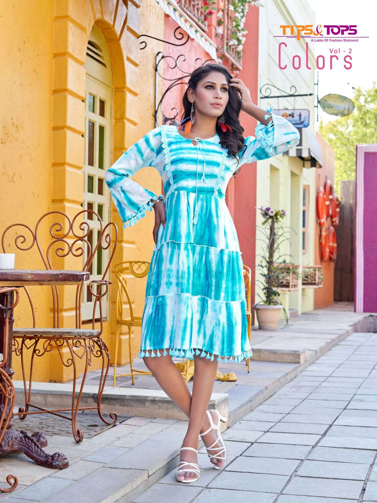 tips & tops colors vol 2 series 1001-1008 heavy rayon kurti 