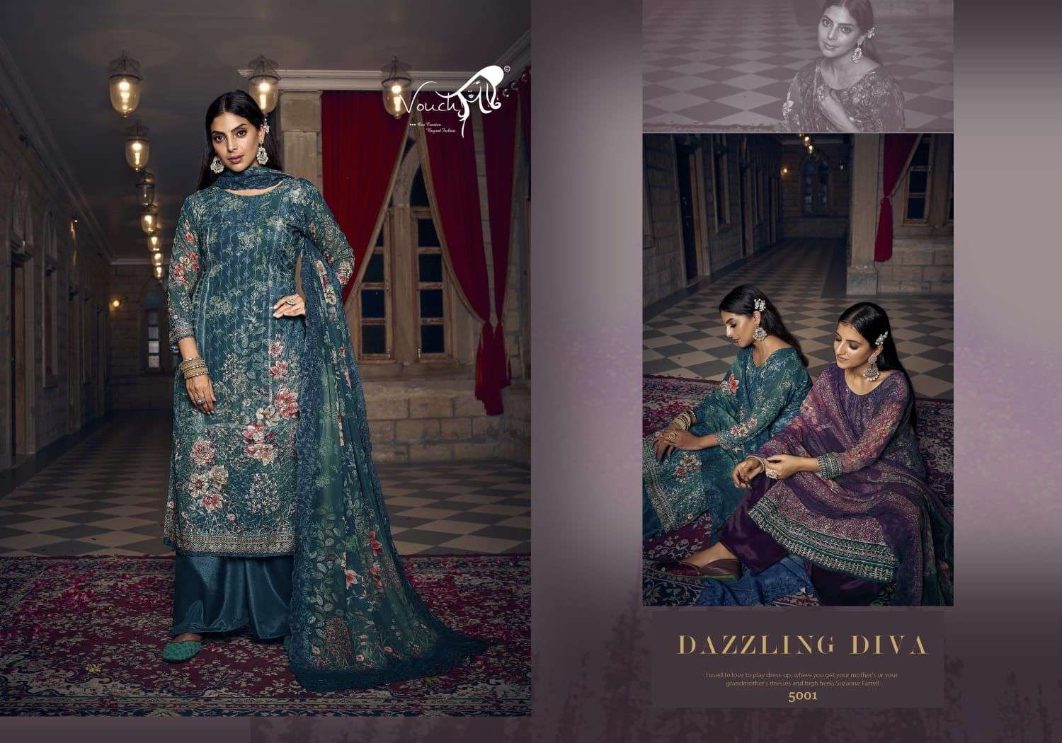 vouch gulistan series 5001-5006 heavy georgette suit 