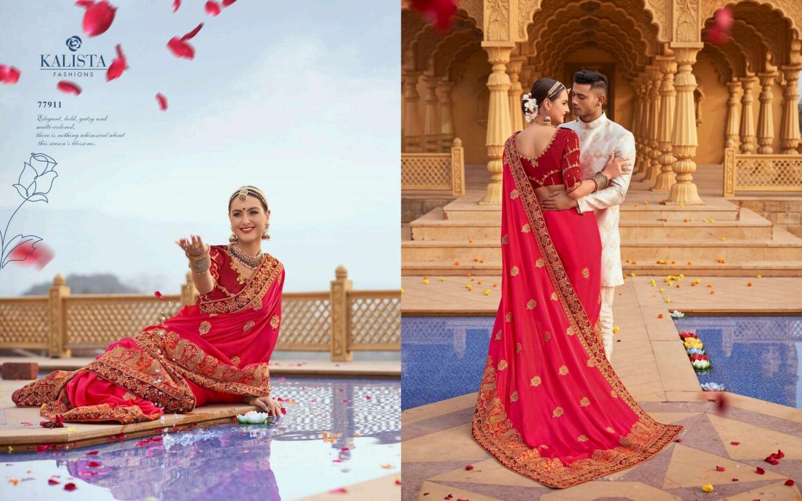 kalista gruhlaxmi 3 series 77907-77912 Blooming satin saree