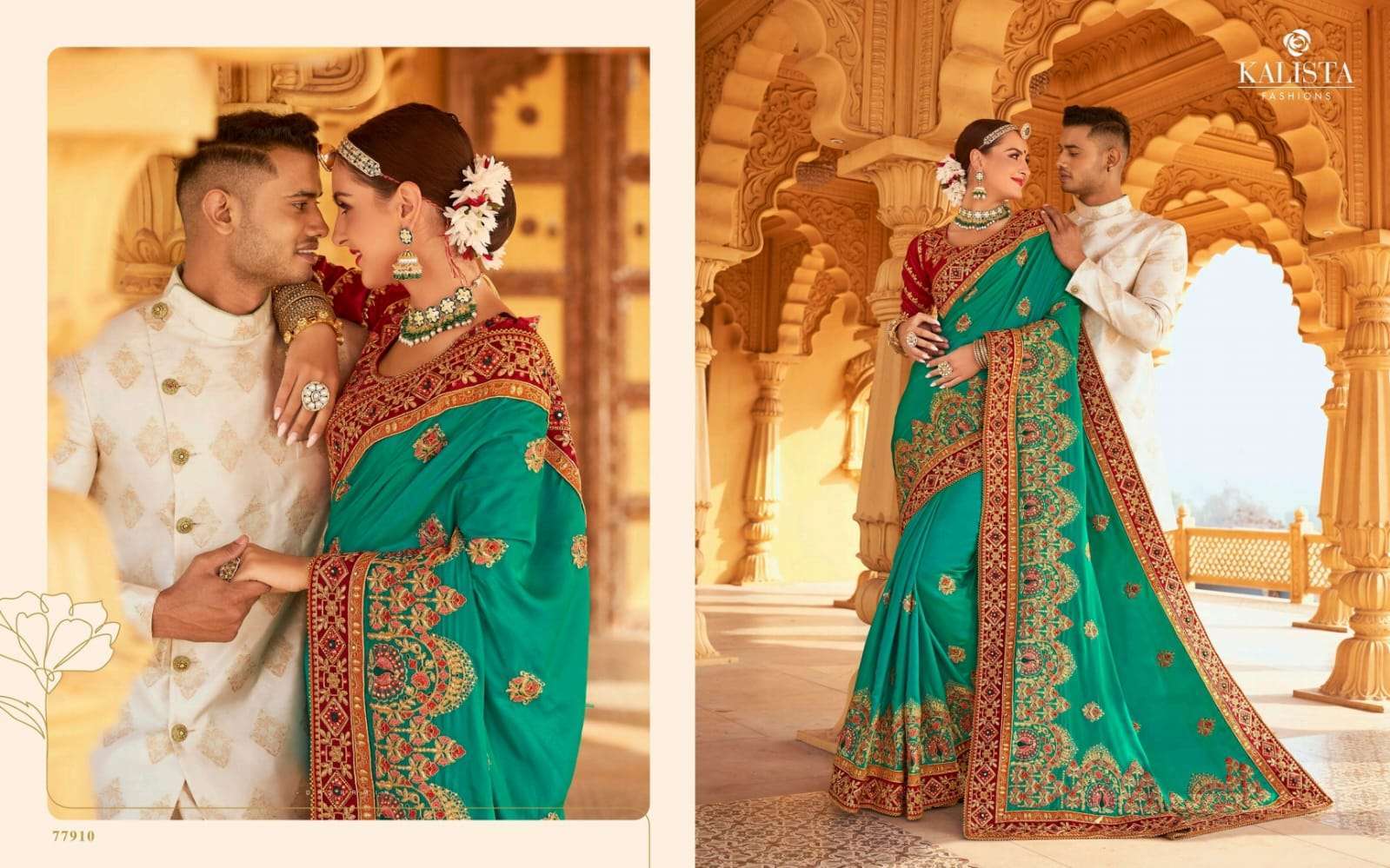 kalista gruhlaxmi 3 series 77907-77912 Blooming satin saree