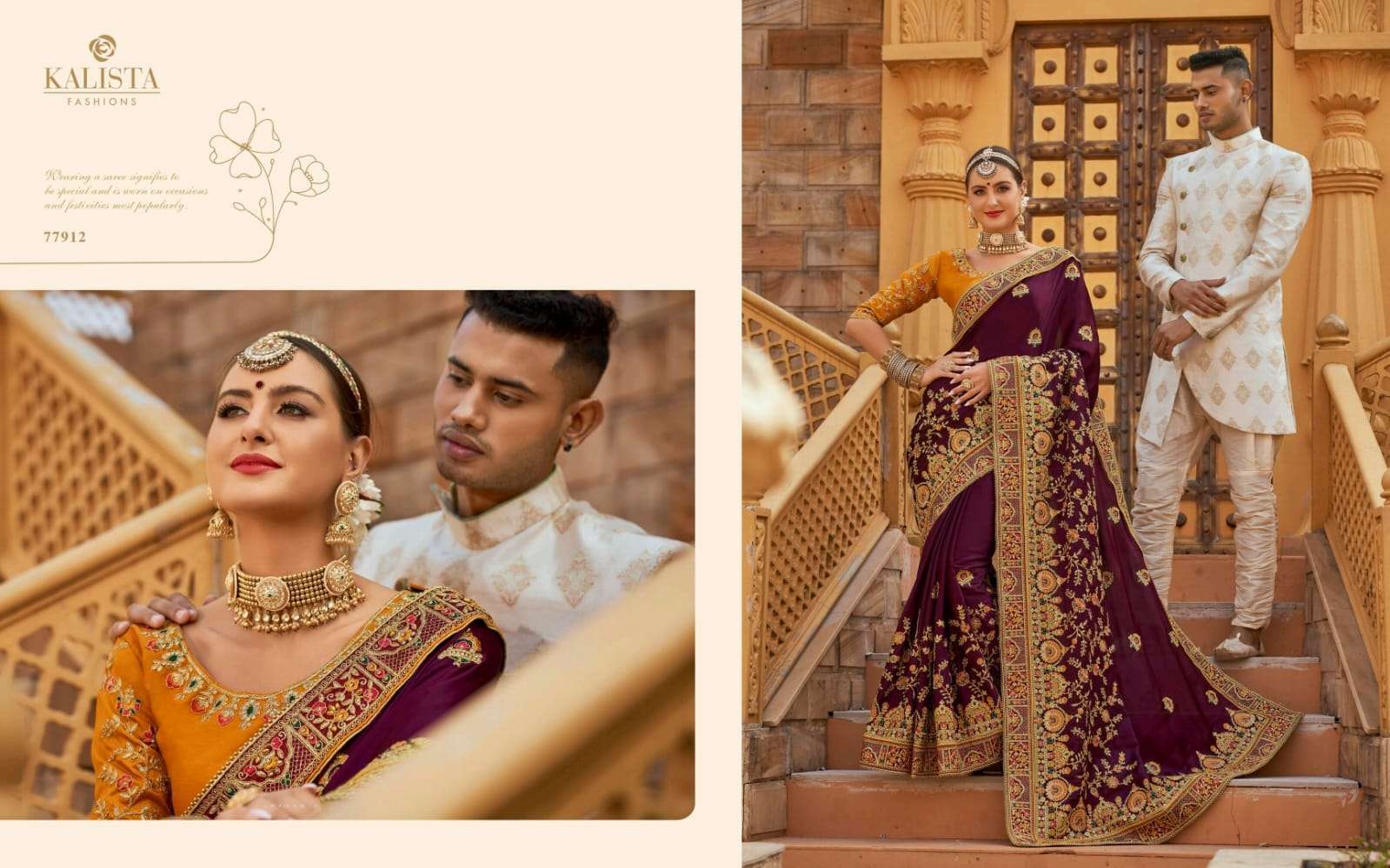 kalista gruhlaxmi 3 series 77907-77912 Blooming satin saree