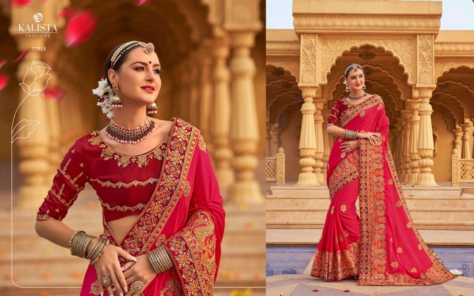 kalista gruhlaxmi 3 series 77907-77912 Blooming satin saree