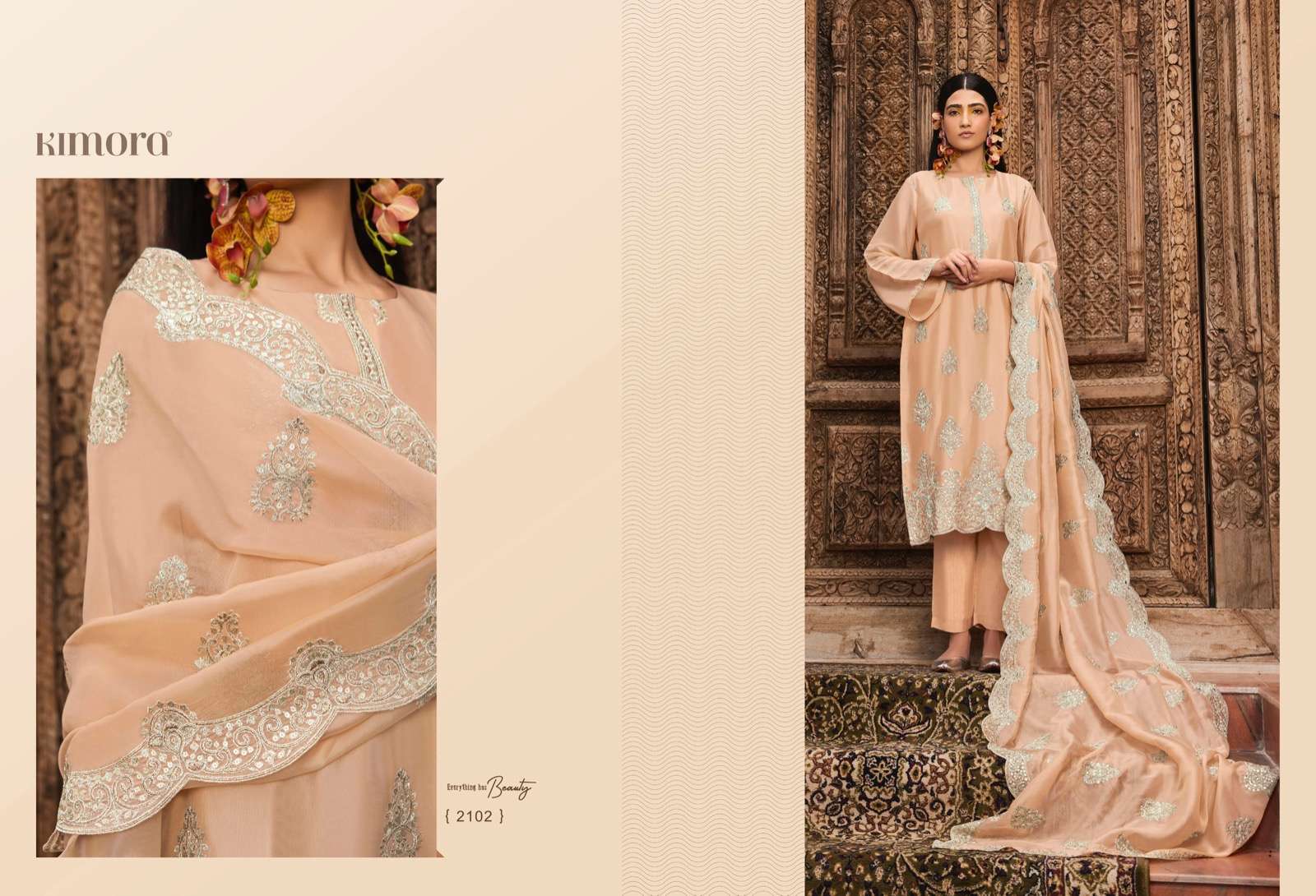 kimora ruhani hit list series 2101-2108 pure silk organza suit 