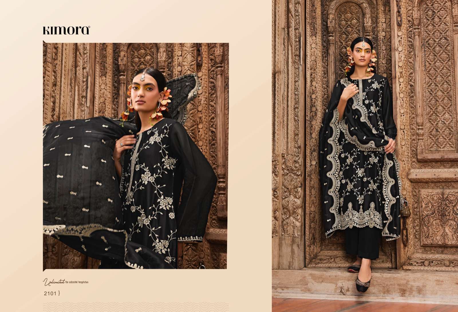 kimora ruhani hit list series 2101-2108 pure silk organza suit 