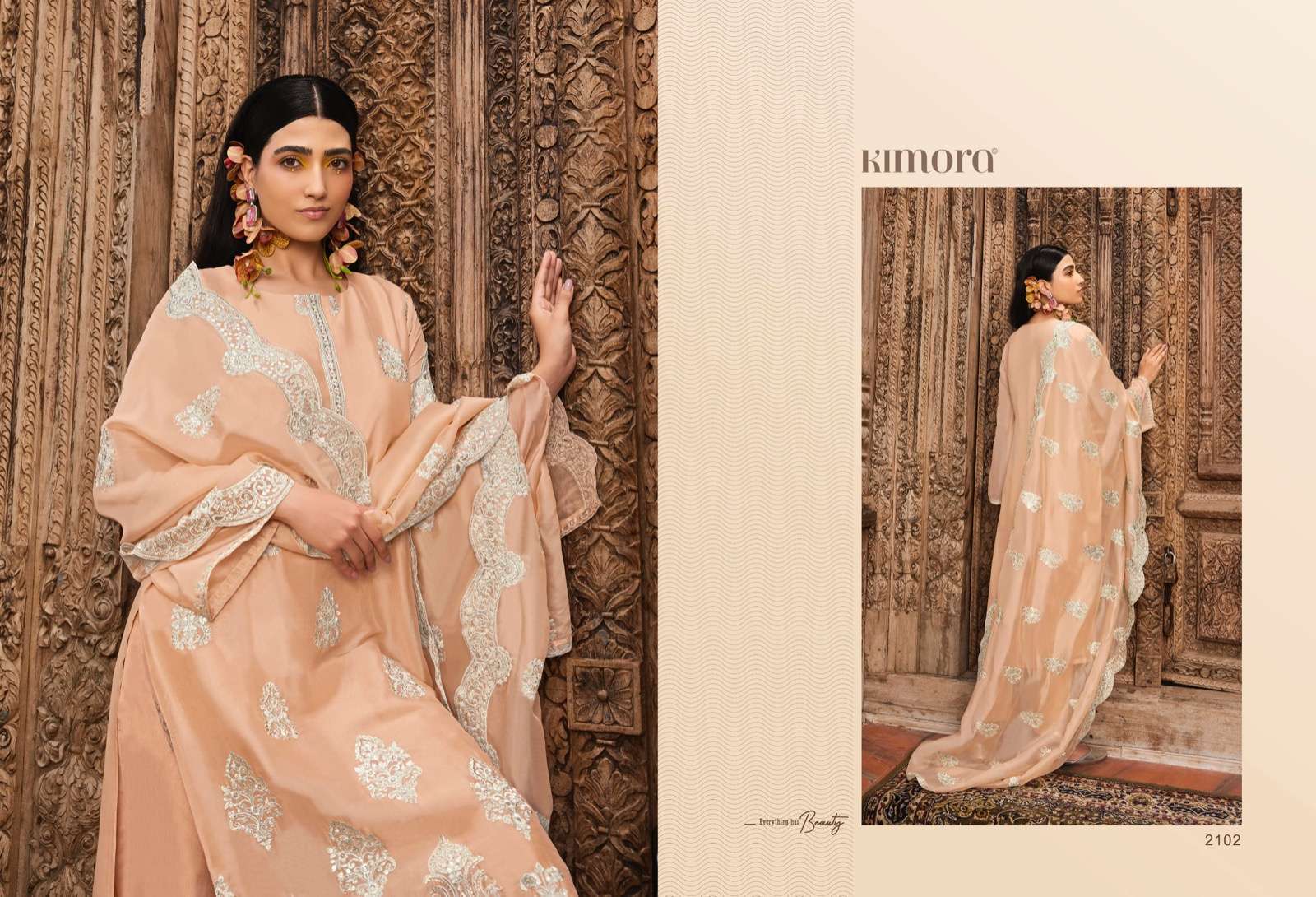 kimora ruhani hit list series 2101-2108 pure silk organza suit 