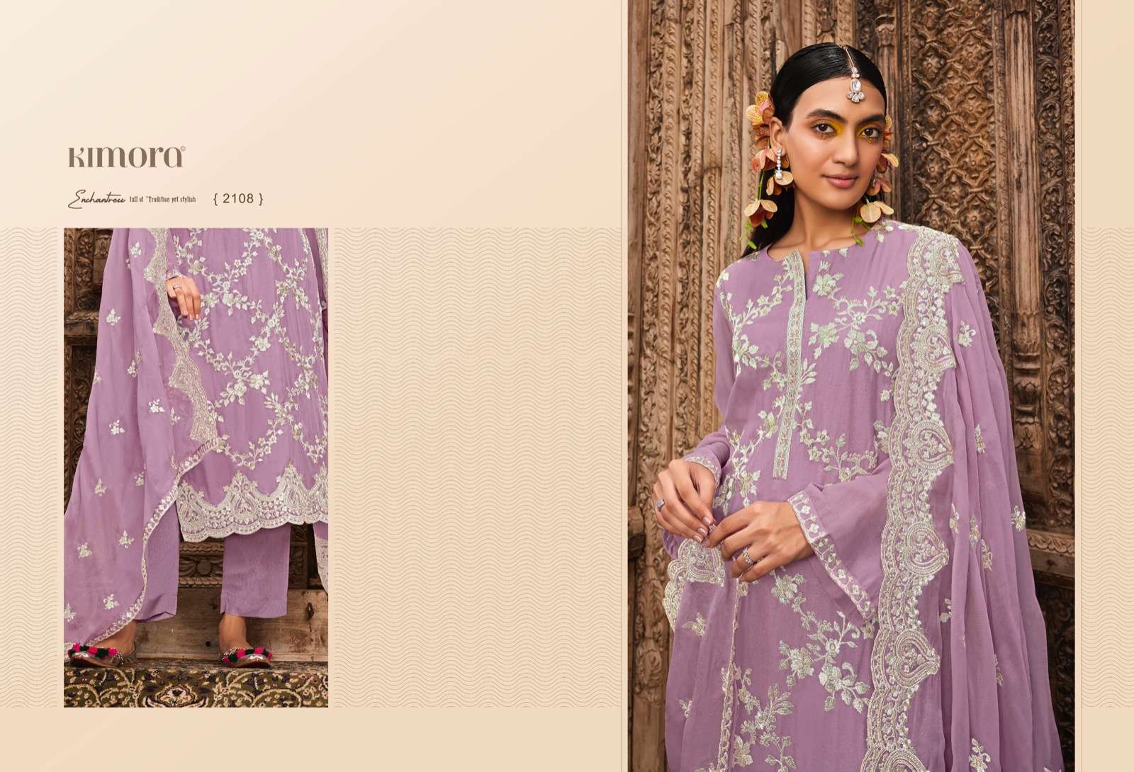 kimora ruhani hit list series 2101-2108 pure silk organza suit 