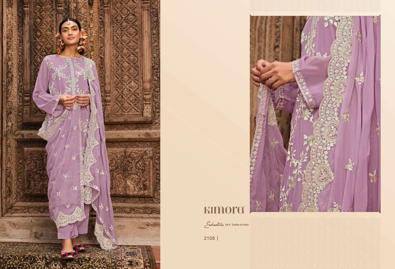 kimora ruhani hit list series 2101-2108 pure silk organza suit 