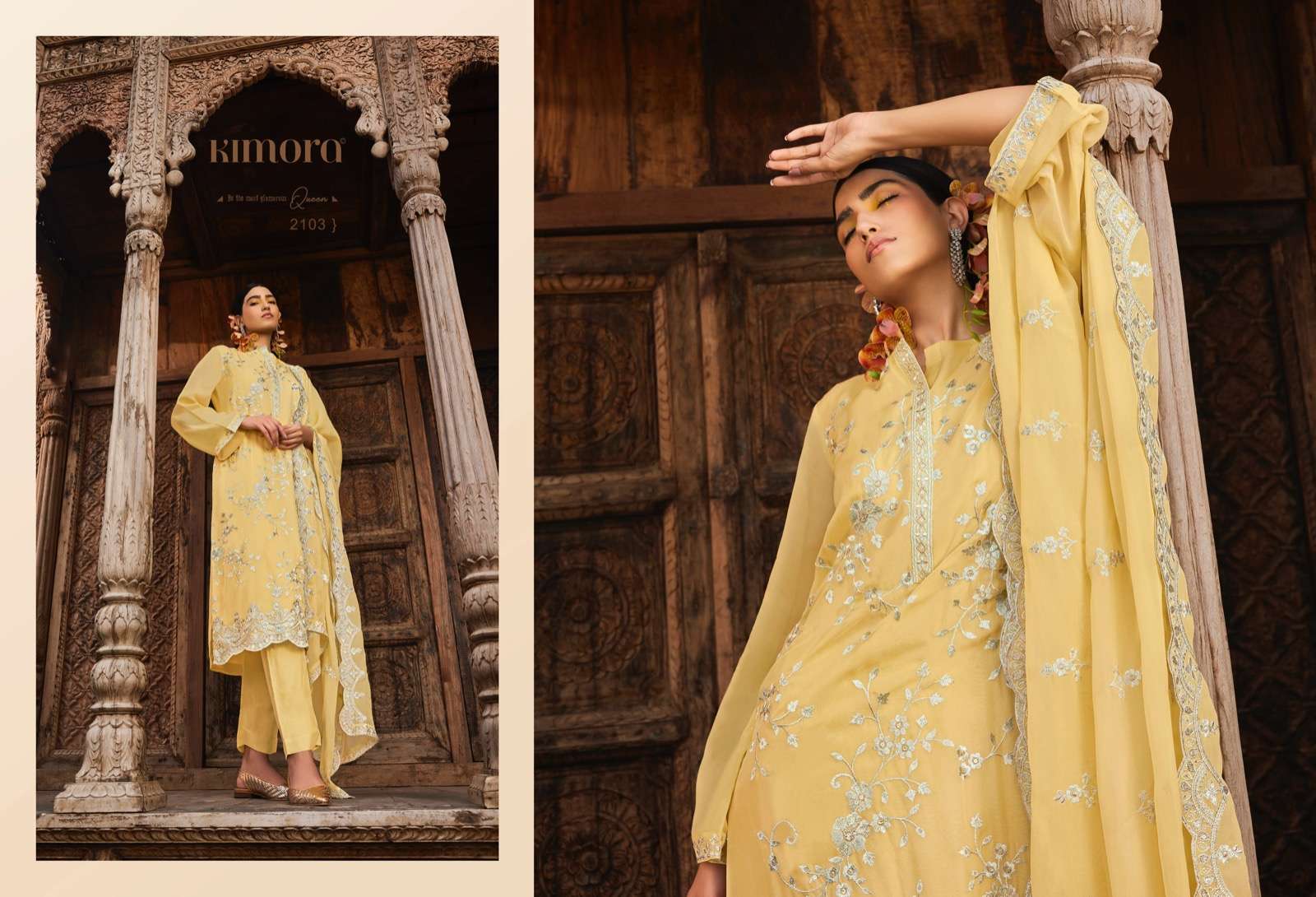 kimora ruhani hit list series 2101-2108 pure silk organza suit 