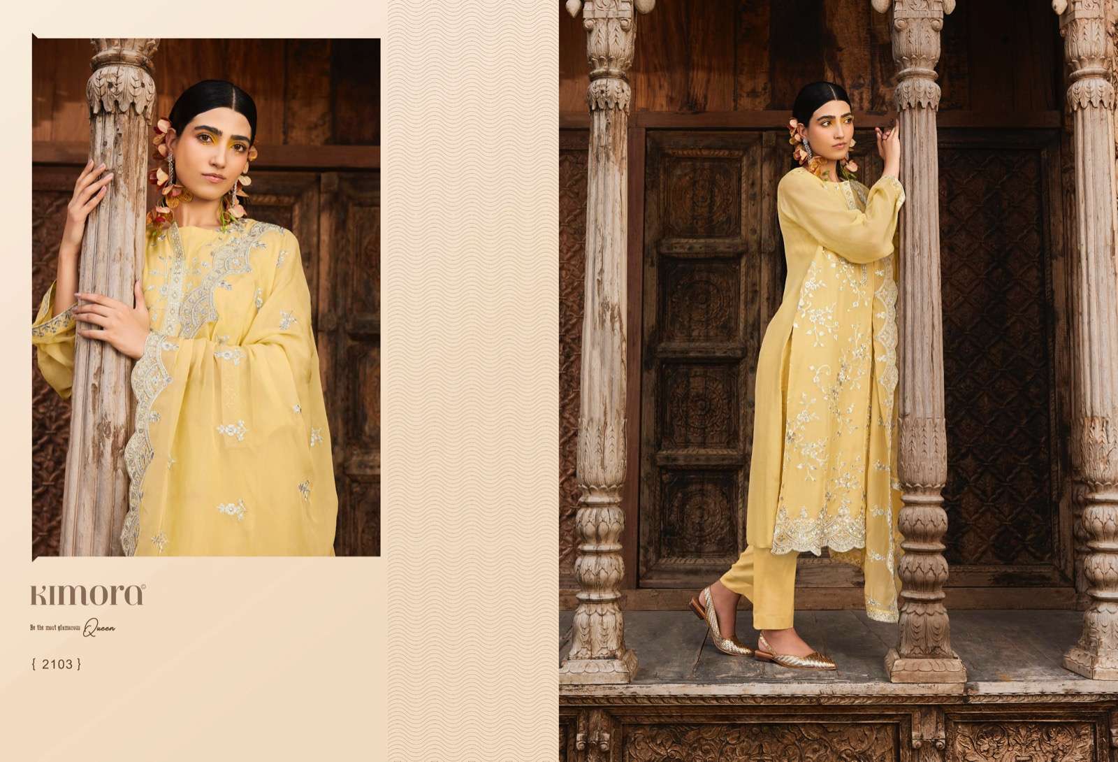 kimora ruhani hit list series 2101-2108 pure silk organza suit 