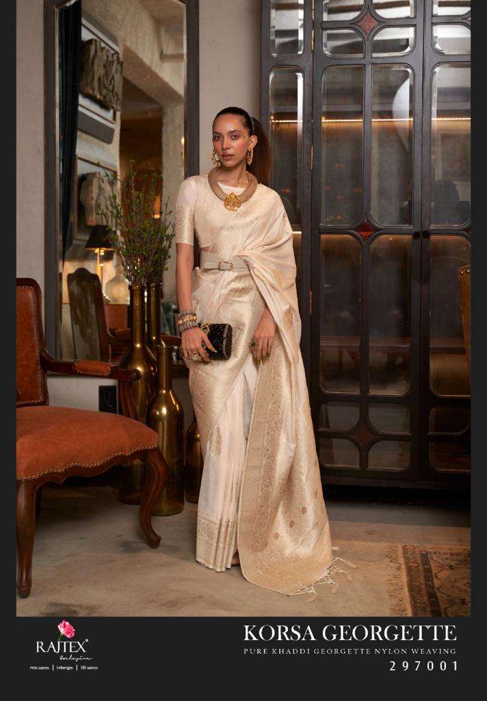 rajtex korsa georgette designer pure khadi georgette saree 