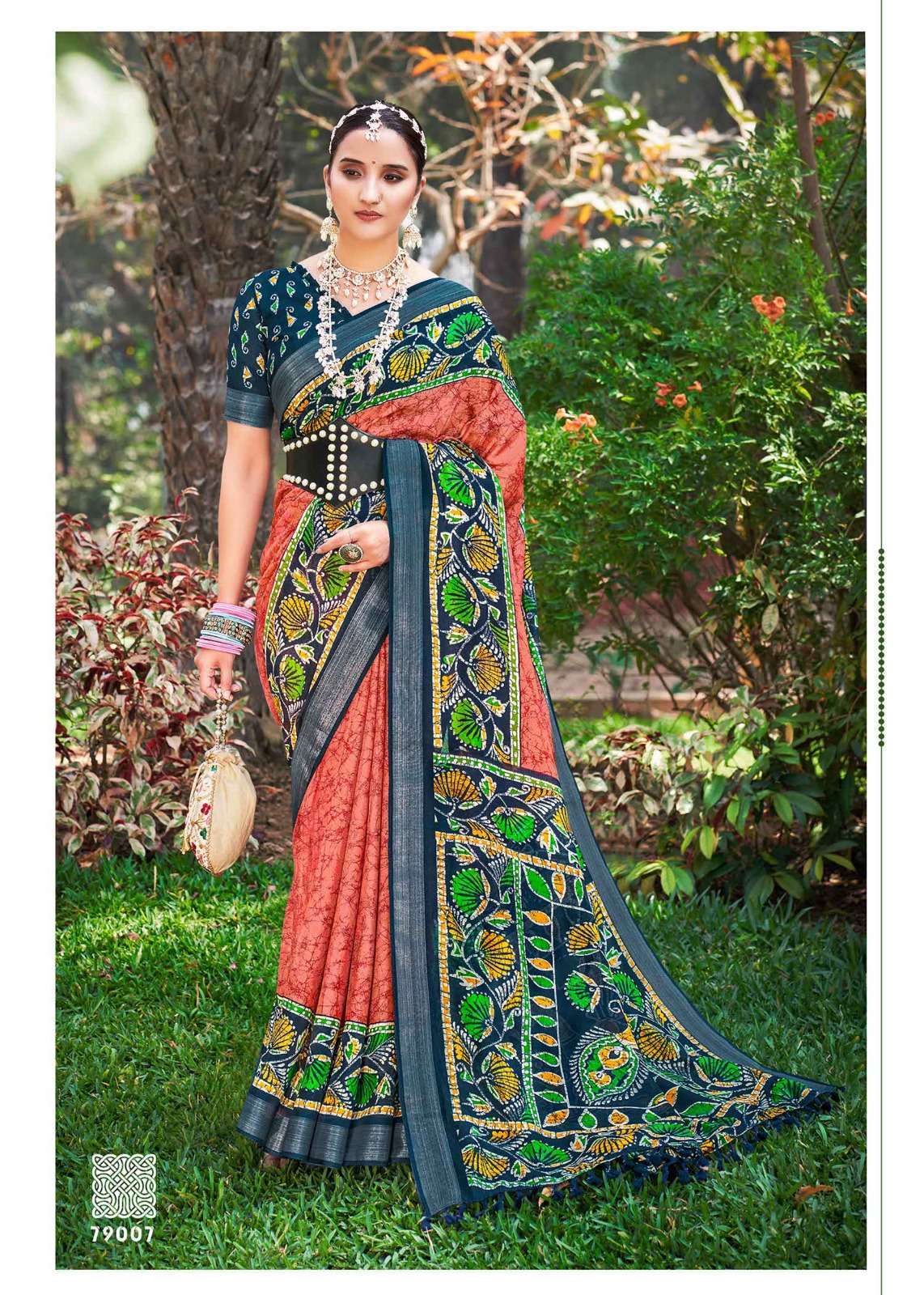 siddhanth weaves coral batiq vol 1 series 79001-79008 cotton base saree