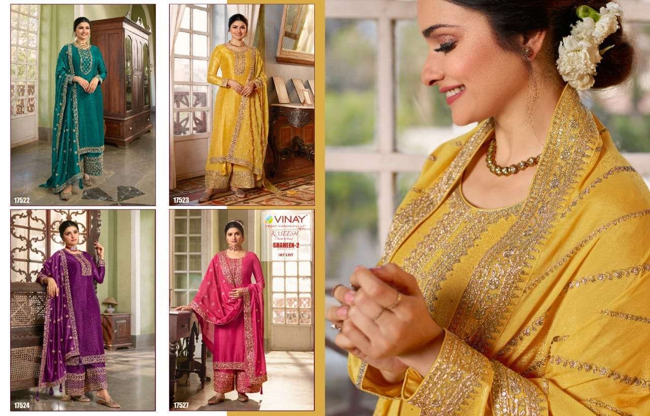 vinay kaseesh shaheen vol 2 hit list series 17522-17524 silk georgette suit