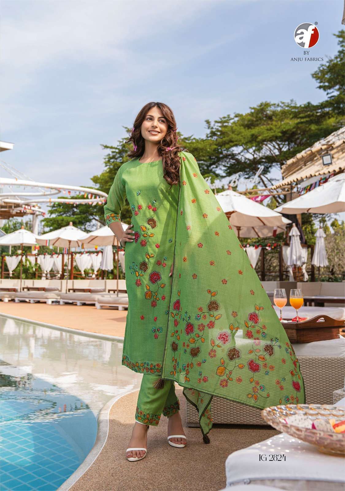 anju fab instagirl vol 4 series 2821-2826 pure modal silk suit