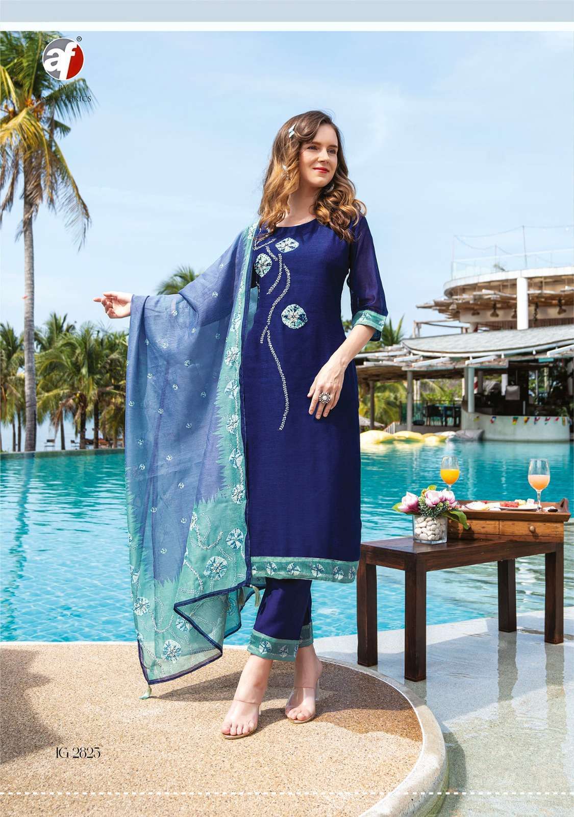 anju fab instagirl vol 4 series 2821-2826 pure modal silk suit