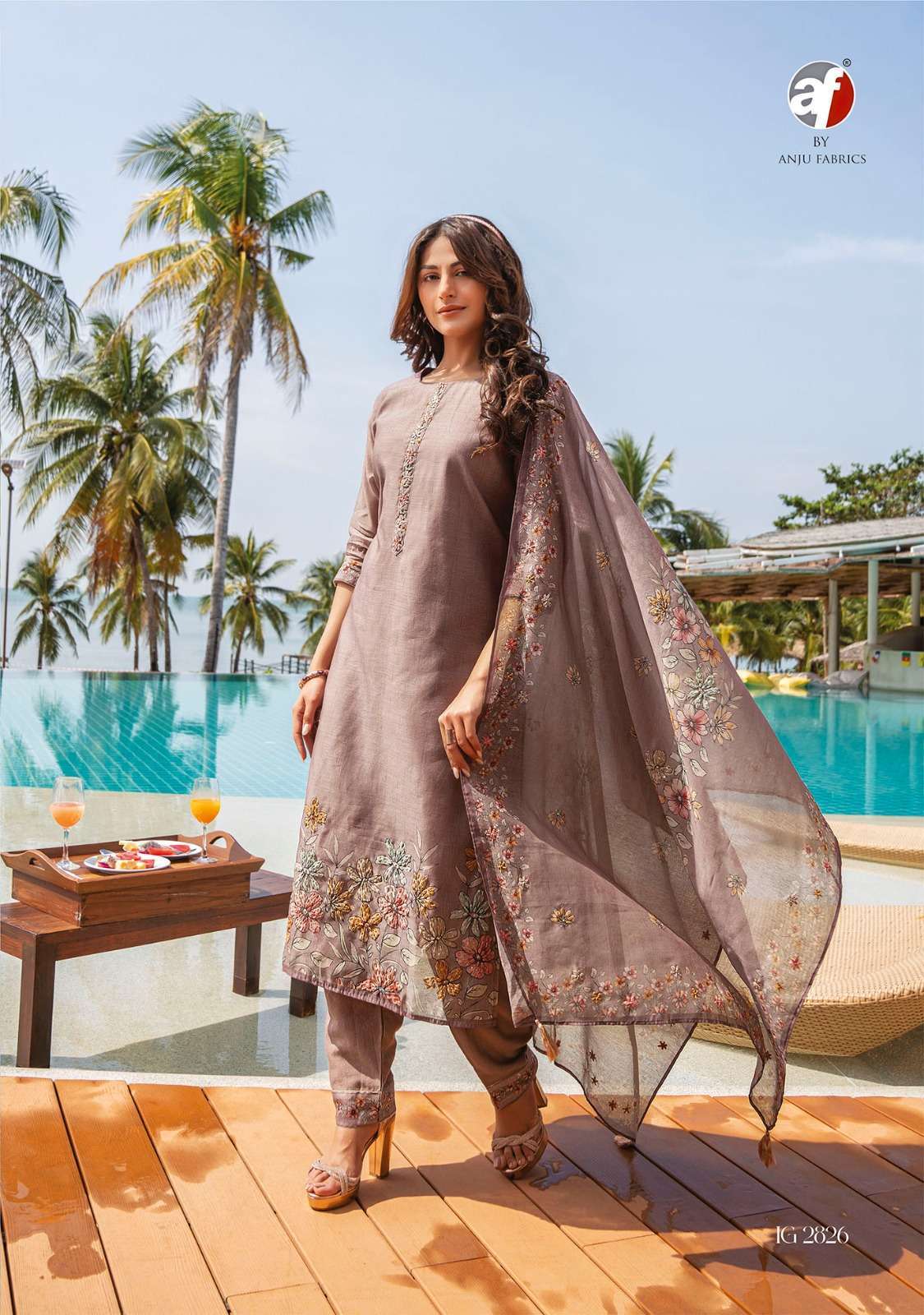 anju fab instagirl vol 4 series 2821-2826 pure modal silk suit