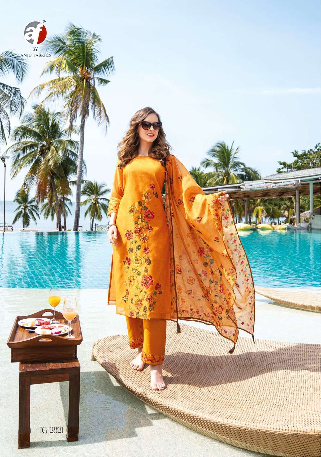 anju fab instagirl vol 4 series 2821-2826 pure modal silk suit