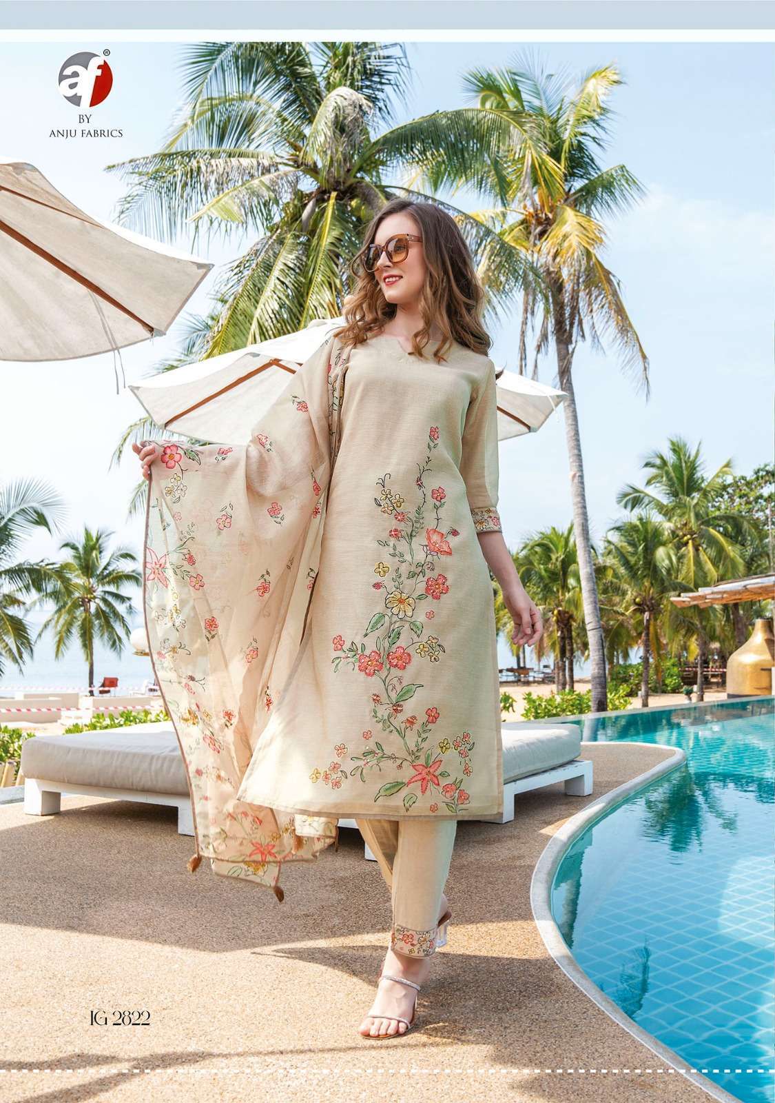 anju fab instagirl vol 4 series 2821-2826 pure modal silk suit