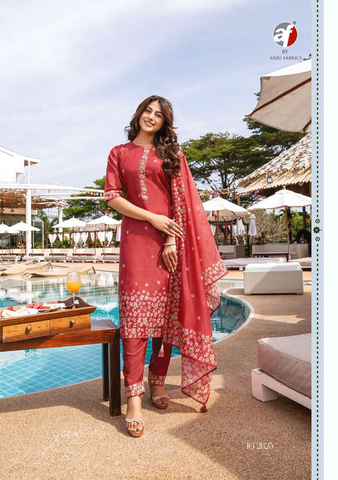 anju fab instagirl vol 4 series 2821-2826 pure modal silk suit