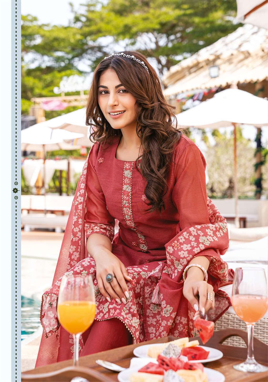 anju fab instagirl vol 4 series 2821-2826 pure modal silk suit