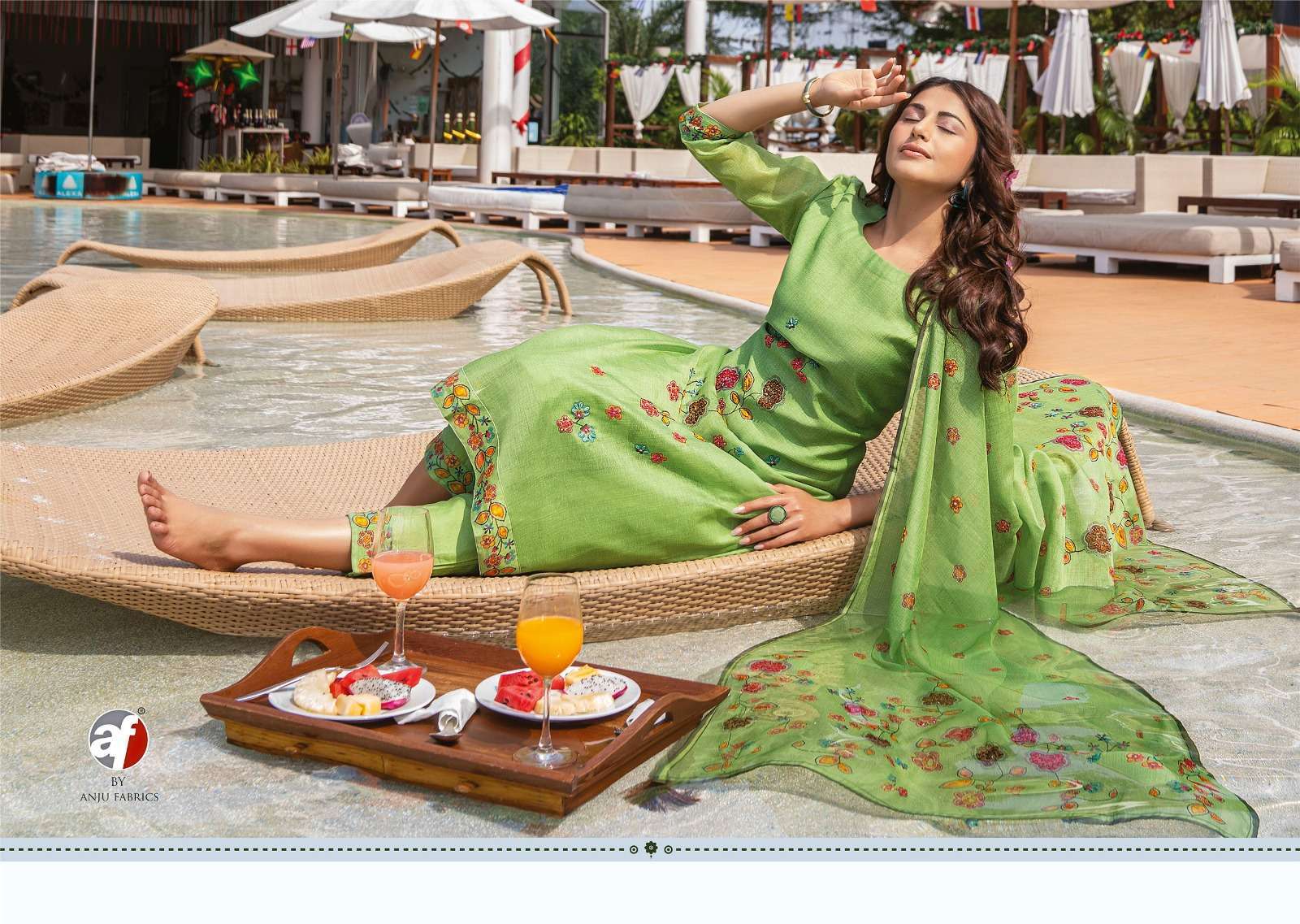 anju fab instagirl vol 4 series 2821-2826 pure modal silk suit