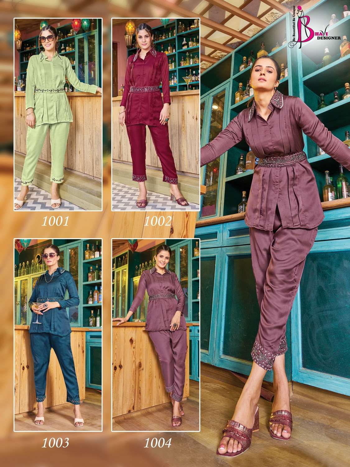 bhavi designer Apple Satin Kurta Pant cord-set
