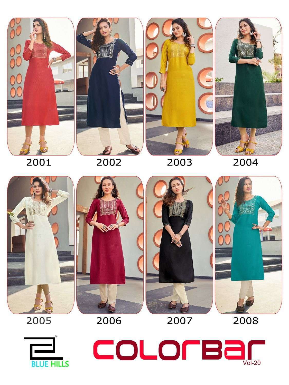 blue hills colorbar vol 20 series 2001-2008 Viscose Dobby kurti