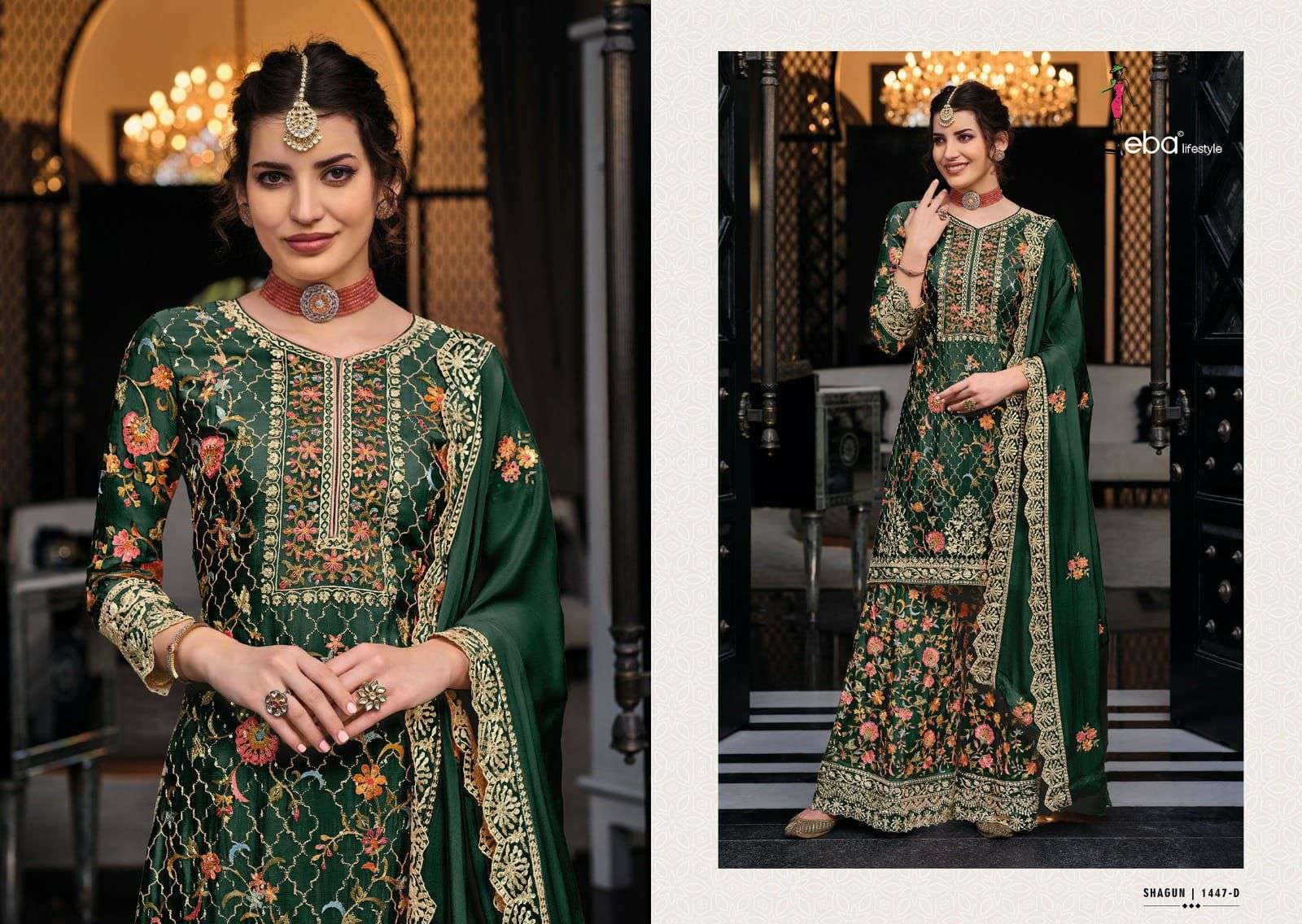 eba shagun color edition-8 chinon embroidery work suit 