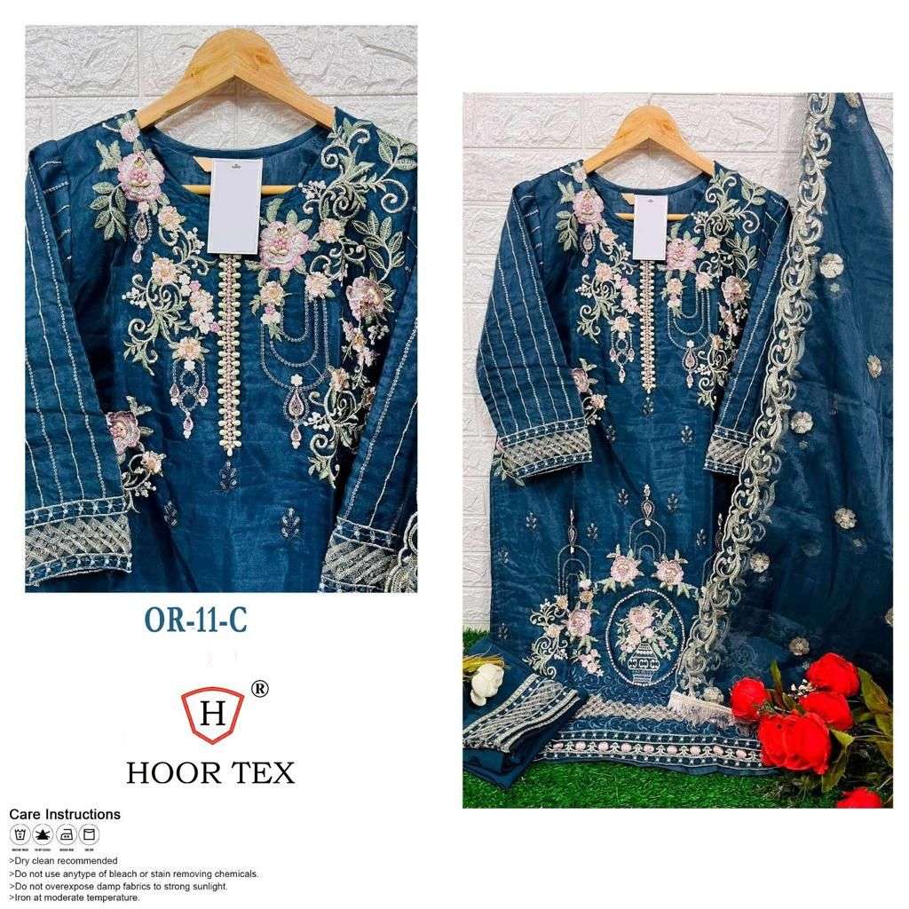 hoor tex OR-11 designer heavy organza suit 