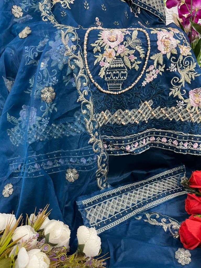 hoor tex OR-11 designer heavy organza suit 